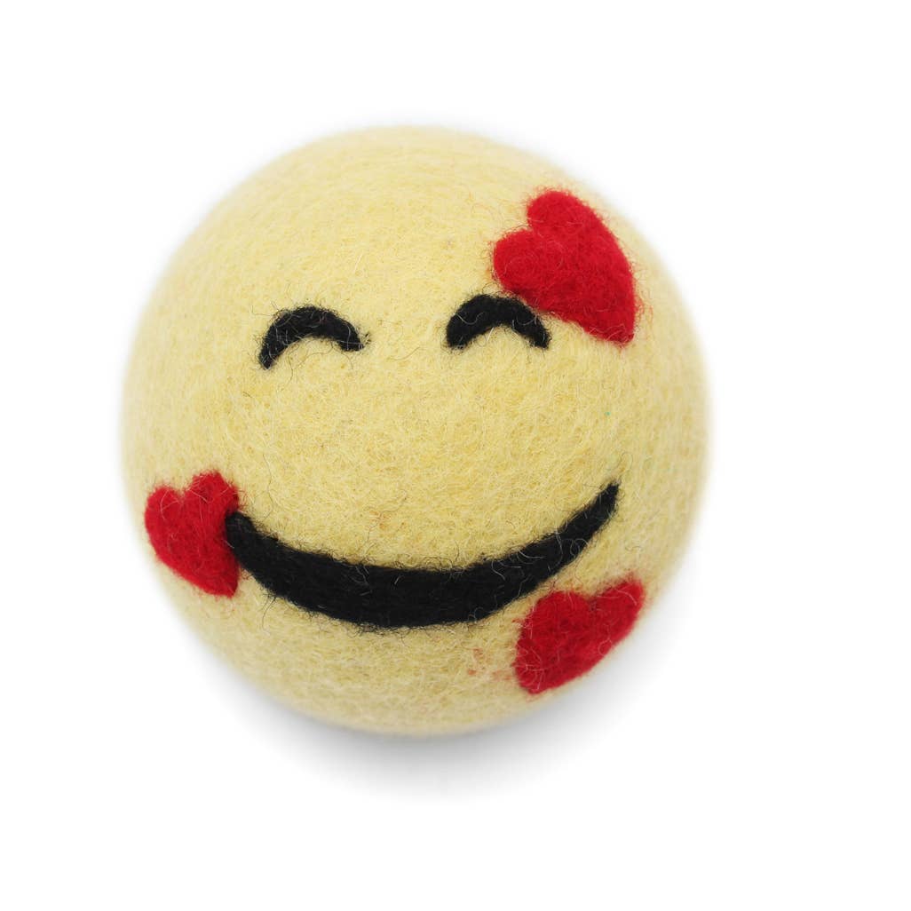 Eco Wool Dryer Balls Fair-Trade: Orange smiley face