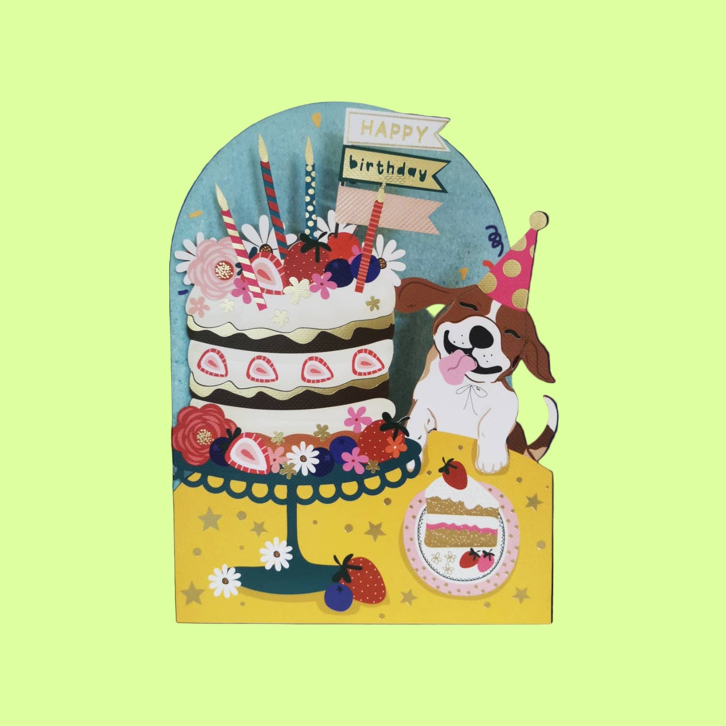 Greeting Card - HB dog layer cake cut out