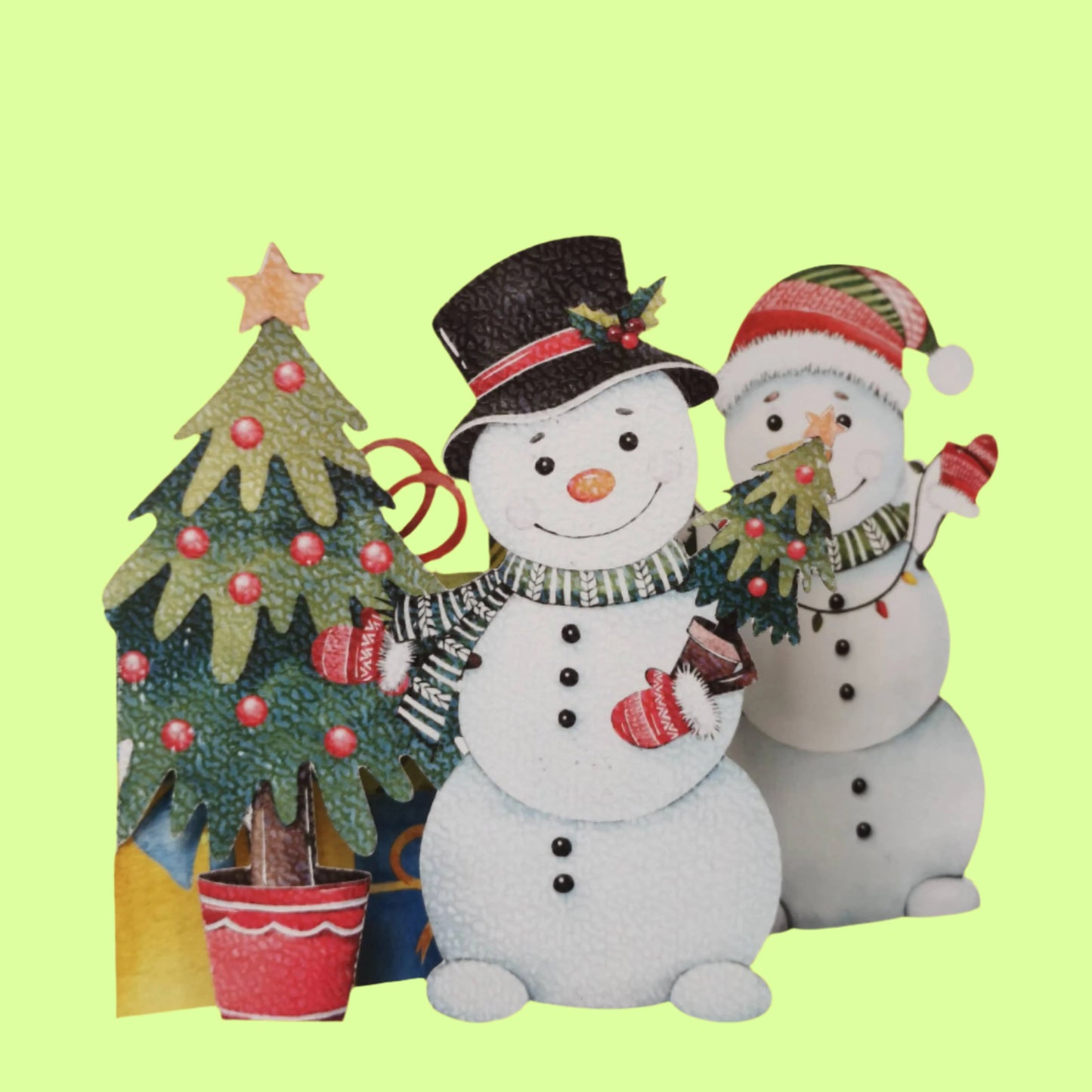 Greeting Cards - paper cut card-Snowmen