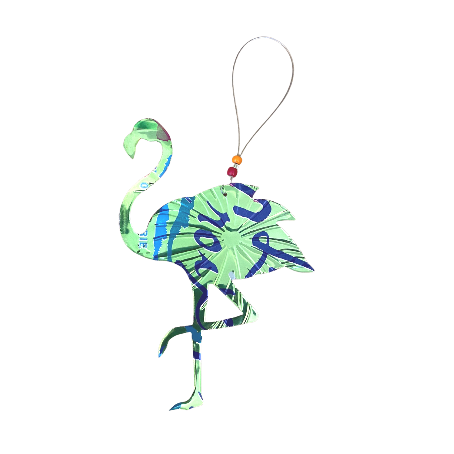 Ornament - Recycled Can Flamingo