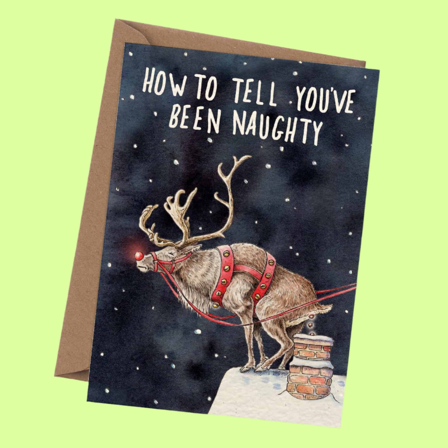 Greeting Card - naughty reindeer