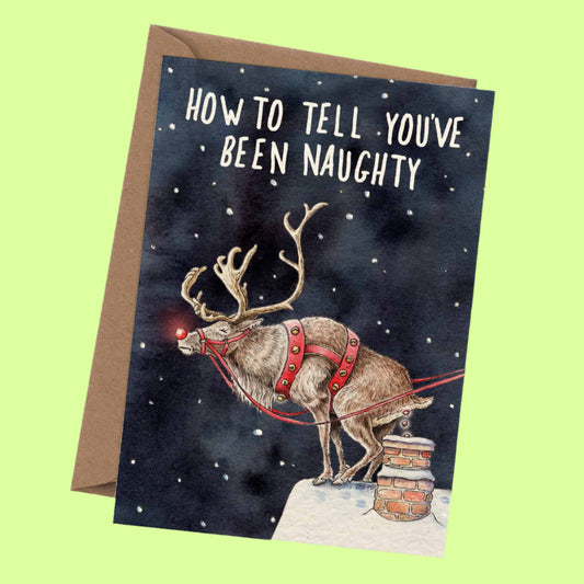 Greeting Card - naughty reindeer