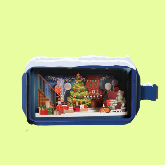 Greeting Card - Message in a bottle pop up Tree/Gifts