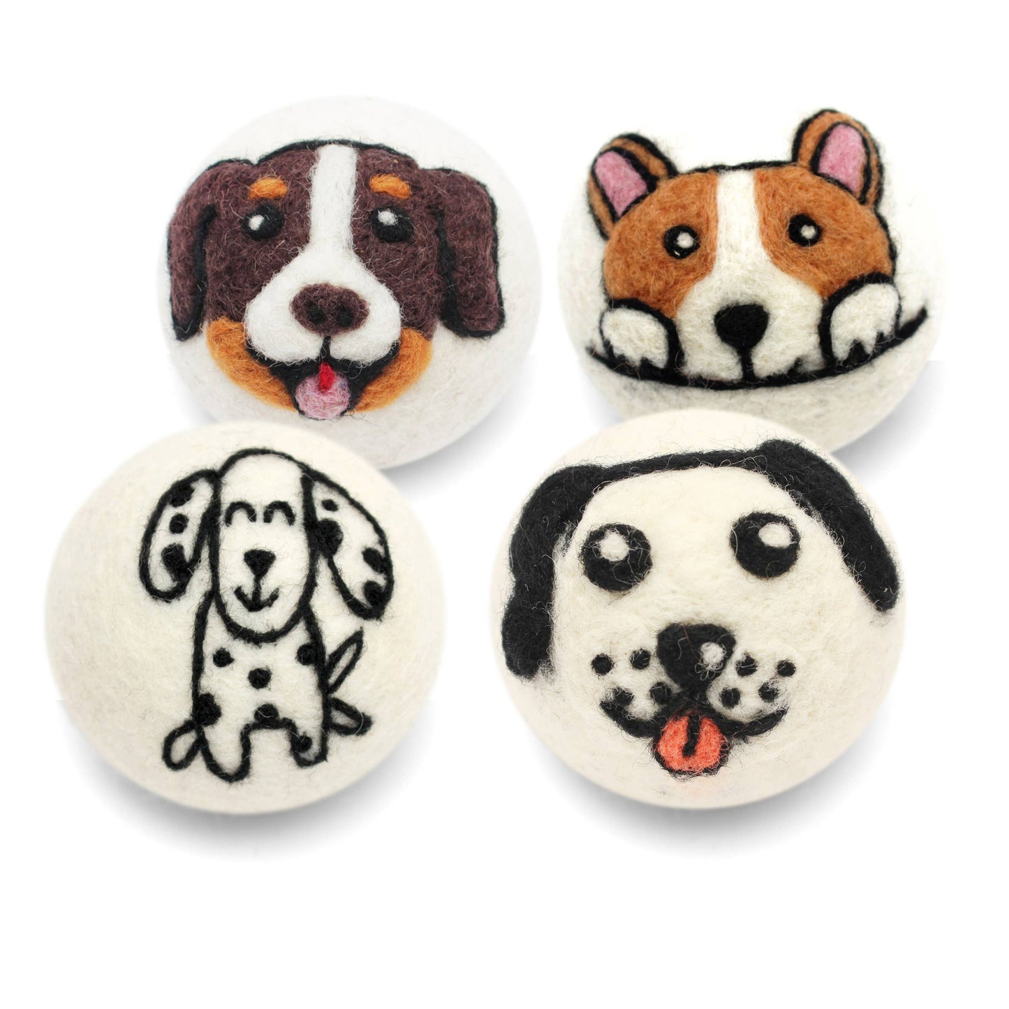 Eco Wool Dryer Balls Fair-Trade: Corgi Pink ears