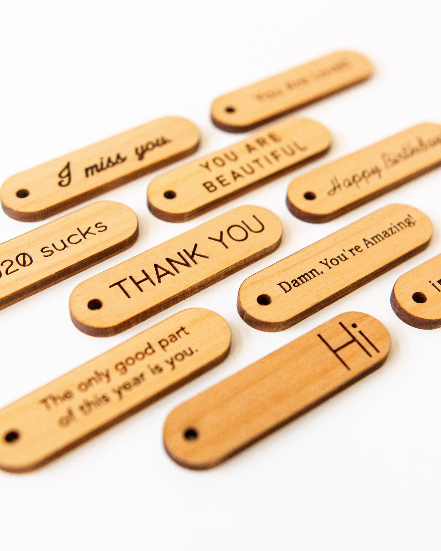 Wood Mini Gift Tag with Loop: Best Wishes