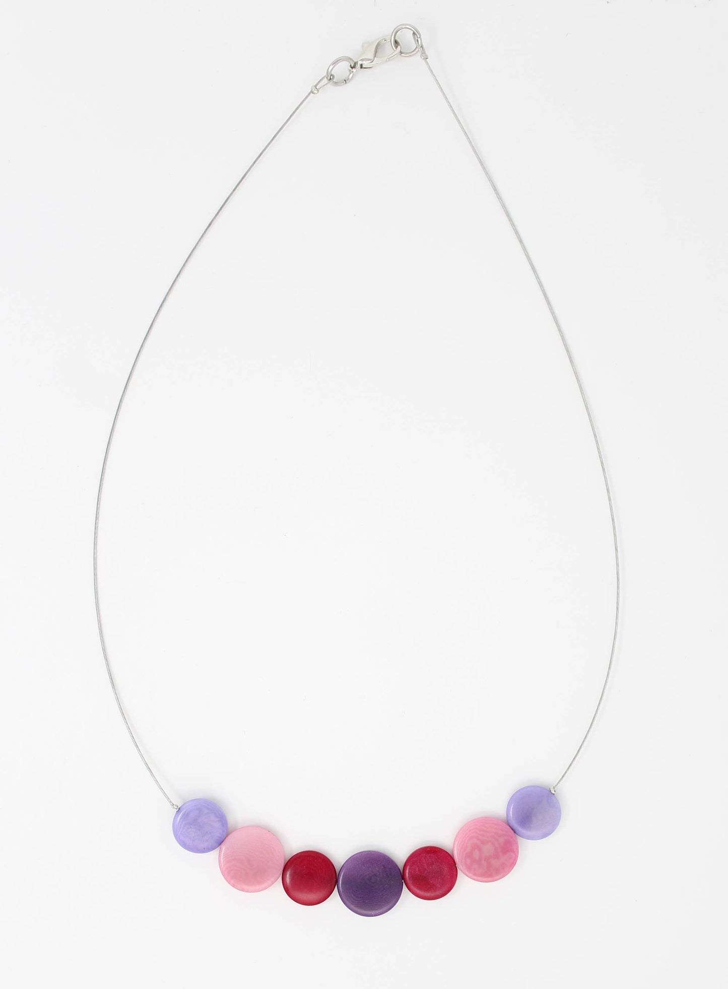 Necklace - Necklace Tagua Dots Lilac/Pink/Fuchsia