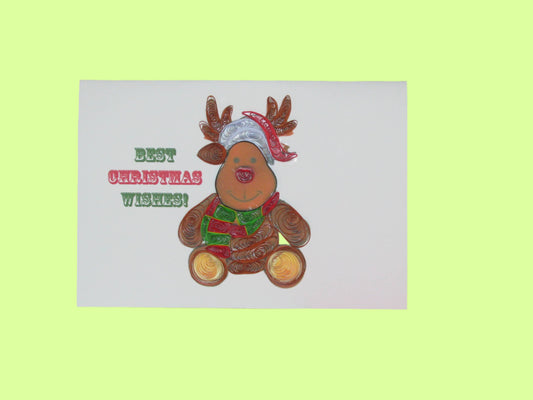 Greeting Card - Quill Reindeer