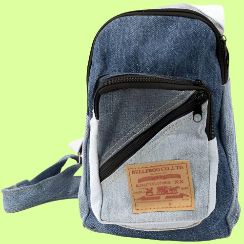Bag - Upcycled jeans sling backpack