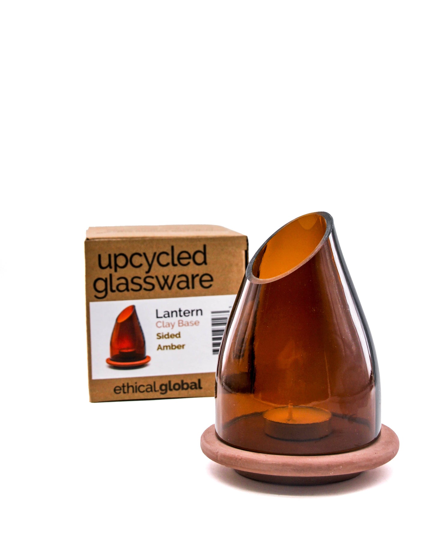 Lantern/Votive - Plain Upcycled Hand-Crafted: Amber
