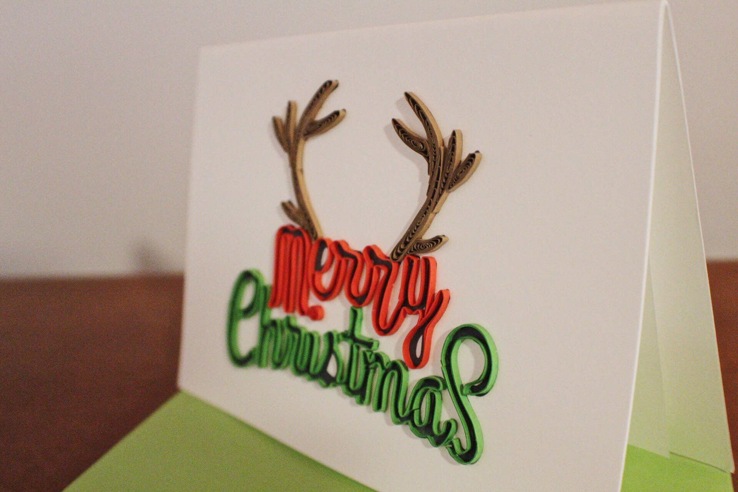 Greeting Card - Quill Christmas Antlers