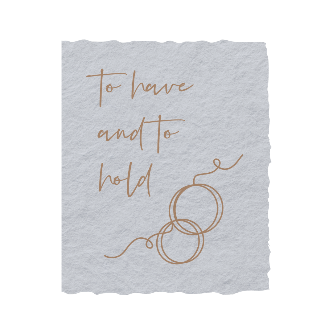 Greeting Card - Single Flat - To have and to Hold.