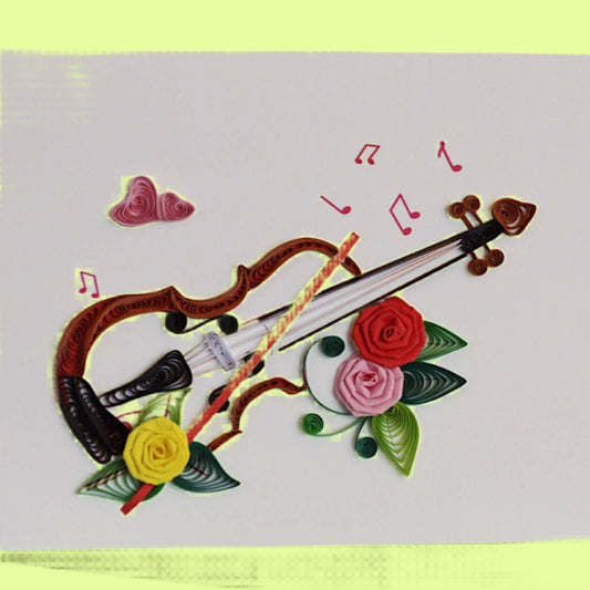 Greeting Card - Quill Viva la Violin