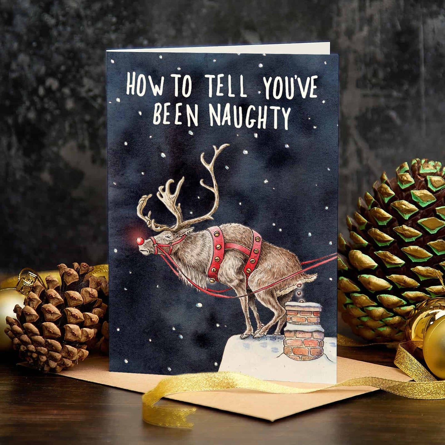 Greeting Card - naughty reindeer