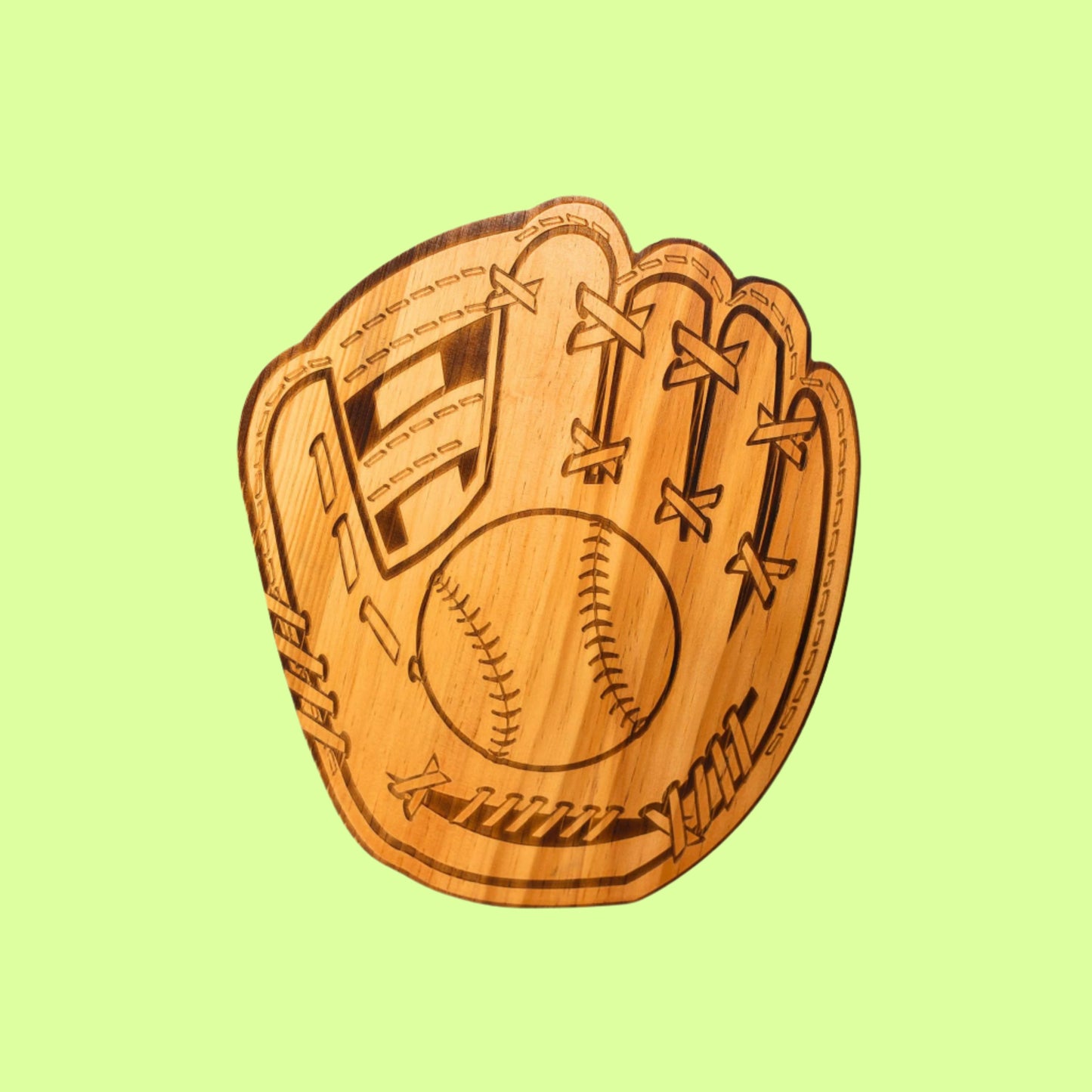 Chopping Board - Baseball Glove Wood Board - 12" x 13.75"
