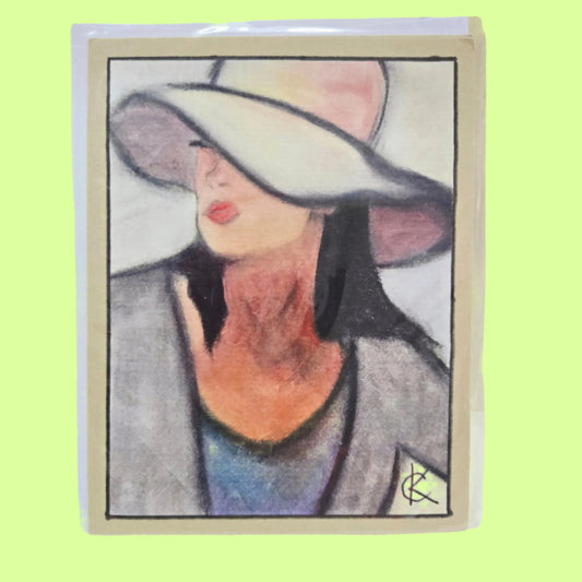 Greeting Card - SK Lady in Hat cm