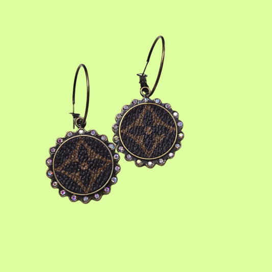 Earrings - Upcycled Round Hoop LV