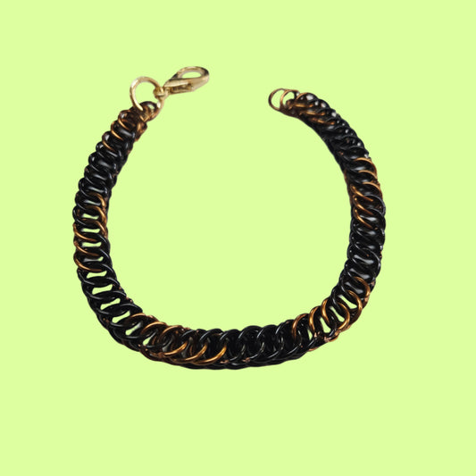 Bracelet - Chainmaille black w choc