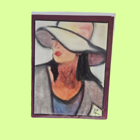 Greeting Card - SK Lady in Hat rd